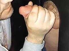 Three young gay men explore their bisexual desires in a hot glory hole video